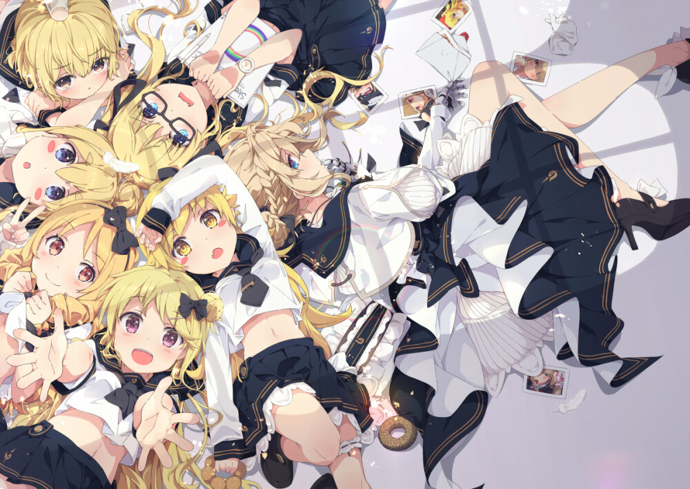 来自pixiv
作品标题：Blonde Hair Angels!（ID：81163049）
画师：荻pote（ID：2131660）