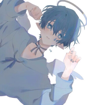 唯美动漫图 蓝色 正太