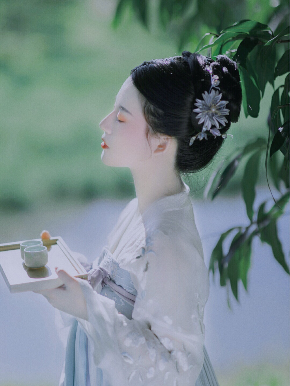 汉服，古风，写真，清新，唯美，女头，背景，壁纸，古风壁纸，古风背景，美女壁纸 ，美女头像，by❀.ʚ楼语烟ɞ.