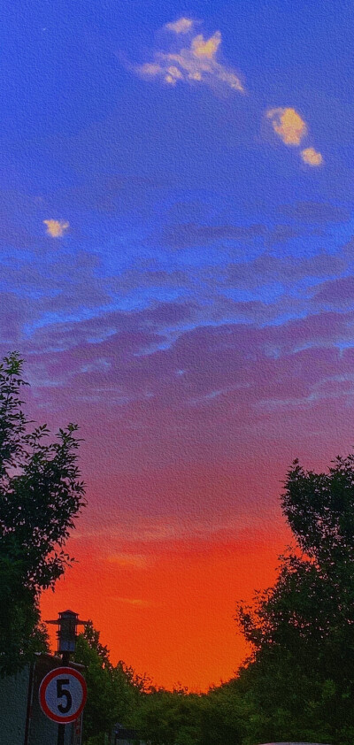 原创壁纸 夕阳天空