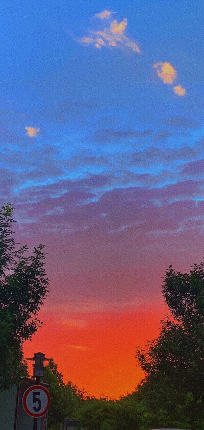 原创壁纸 夕阳天空