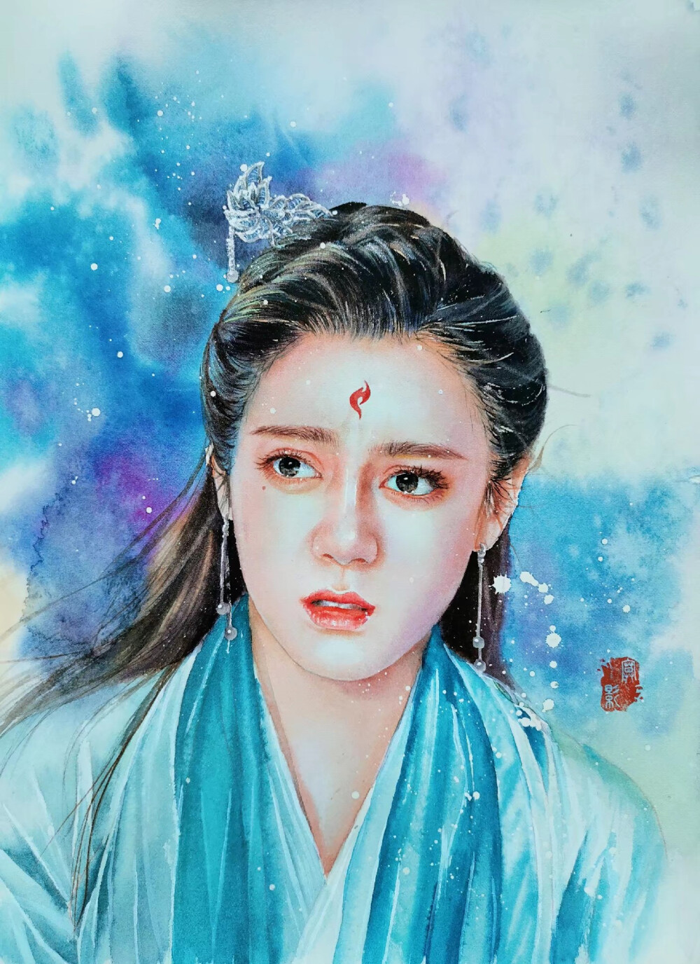 水彩手绘各色芳华，水彩人物，美女