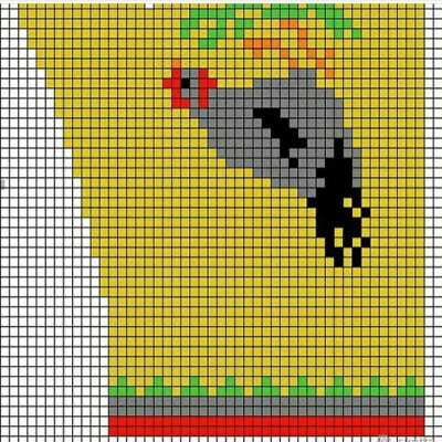 情侣小鸡提花隔热垫/手套像素画8-2
作者见水印，转自网络