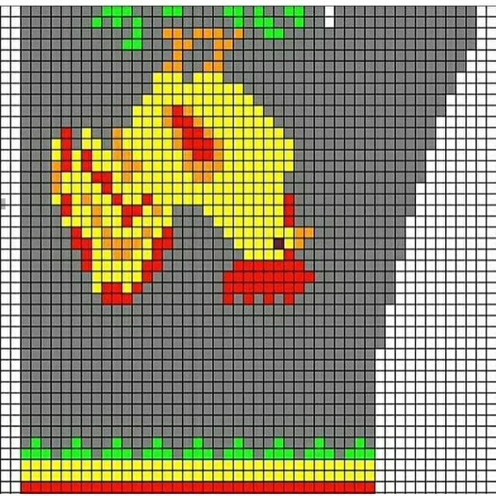 情侣小鸡提花隔热垫/手套像素画8-4
作者见水印，转自网络