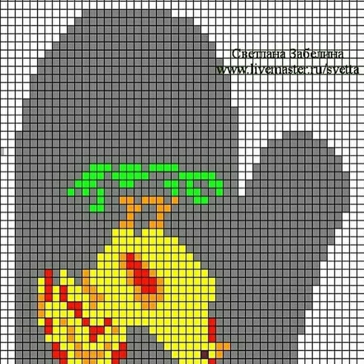 情侣小鸡提花隔热垫/手套像素画8-5
作者见水印，转自网络