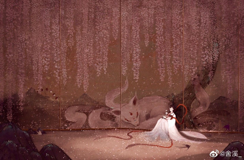 [cp]【境】第五张——[隐]
寻一幽静，度一清欢，云深山重，叶繁花肥，无迹无踪，香眠有梦[心][心]
#板绘[超话]##插画[超话]##古风# @猫言斋-绘画组 ​​​[/cp]
舍溪