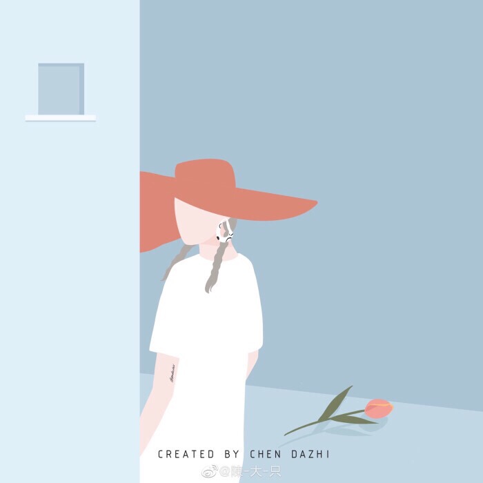 “爱情不是终点，陪伴才是归宿。”
/蓝色手绘。/女人手绘。/清新。/头像。/背景图。/
画师：陈大只