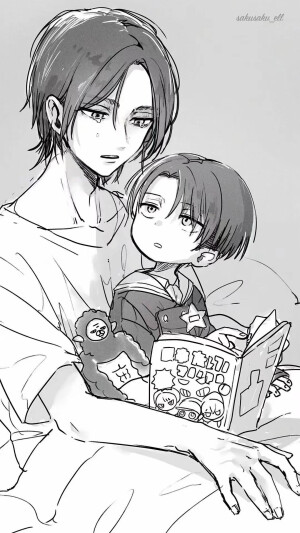 #艾利##エレリ# 终于又磕到艾伦和利威尔的糖了！！！！！年下带孩子的设定(( (//̀Д/ /) ))

twi：sakusaku_ell ​​​