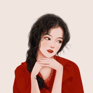 红衣女闺蜜头像女头