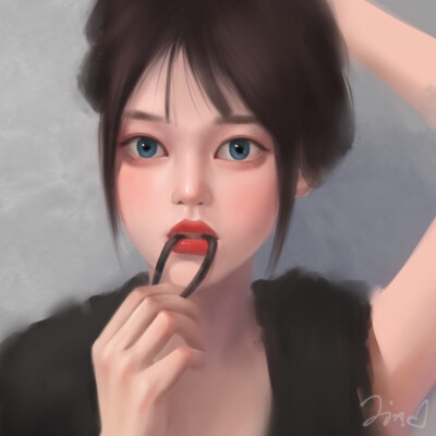 厚涂油画女头