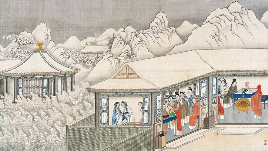 清代著名国画大师孙温先生工笔重彩绘制的230幅巨幅图画现存藏于大连旅顺博物馆