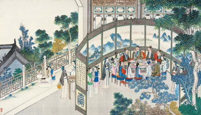 清代著名国画大师孙温先生工笔重彩绘制的230幅巨幅图画现存藏于大连旅顺博物馆