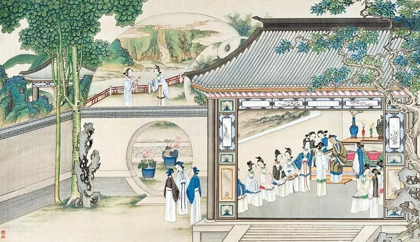 清代著名国画大师孙温先生工笔重彩绘制的230幅巨幅图画现存藏于大连旅顺博物馆