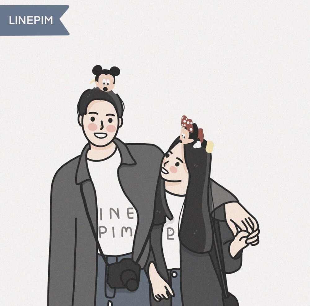 情侣日常插画丨简笔画 画师ins: linepim