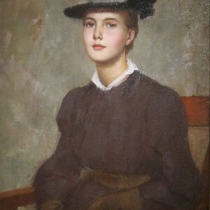 古典油画中的黑衣女子