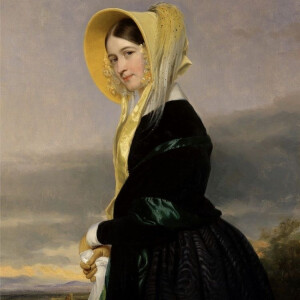 古典油画中的黑衣女子