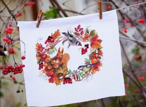 十字绣•四季花环•秋