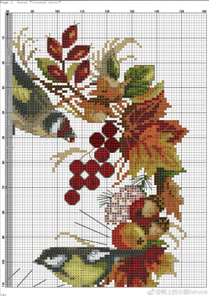 十字绣•四季花环•秋