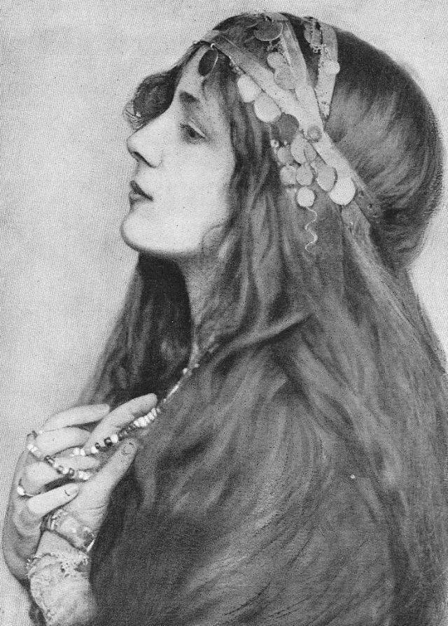 Evelyn Nesbit，美国著名艺术模特，照片拍摄于 1900 年代初期，由摄影师 Rudolf Eickemeyer 拍摄。 ​​​