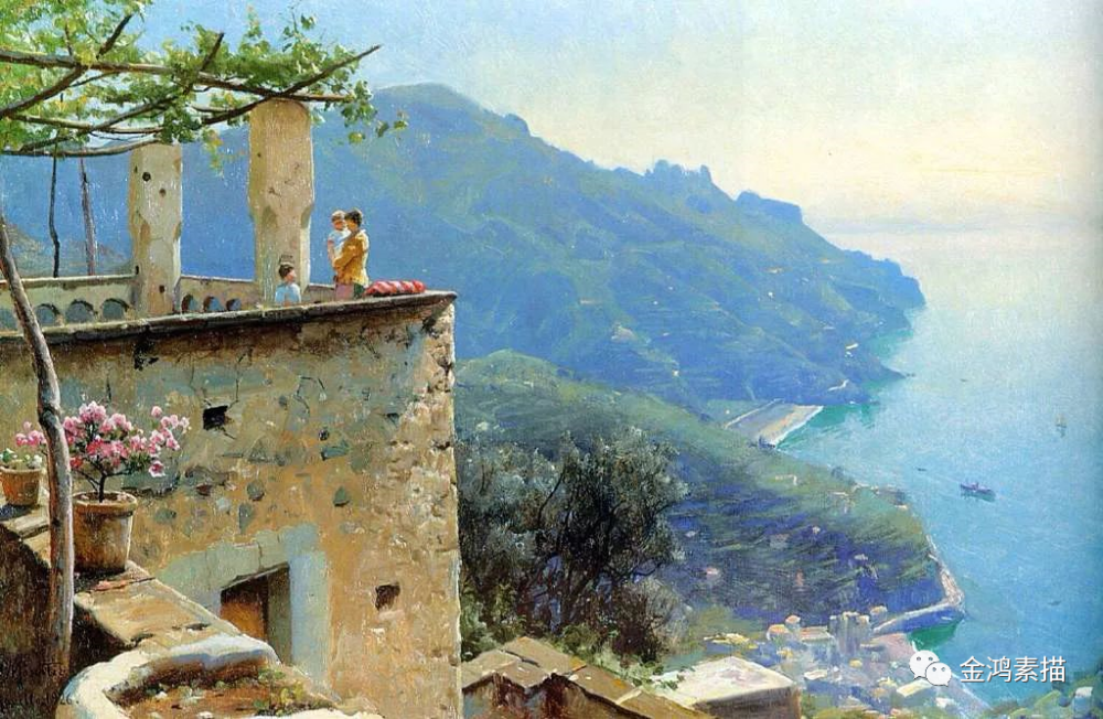 蒙森德
著名风景画大师Peder Mork Monsted，丹麦的现实主义画家蒙森德（Peder Mork Monsted 1859-1941），以画风景画而著名，他是一个浪漫主义者，以描绘壮丽的景观和古迹方面见长的艺术家，对细节和色彩把握深有研究。
