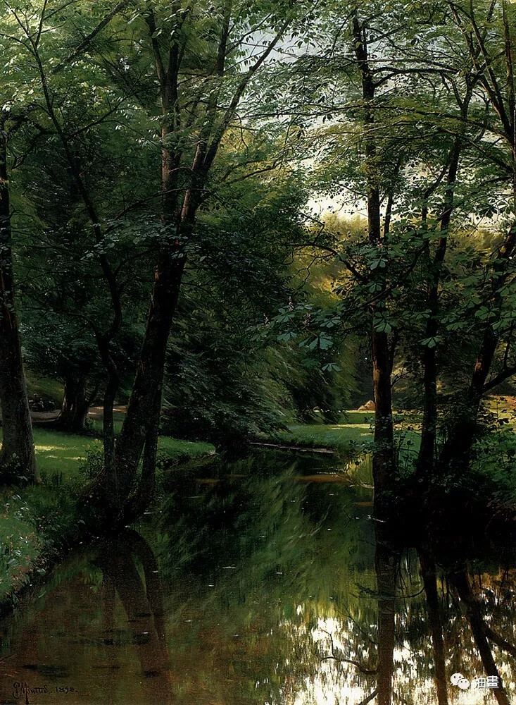 蒙森德
著名风景画大师Peder Mork Monsted，丹麦的现实主义画家蒙森德（Peder Mork Monsted 1859-1941），以画风景画而著名，他是一个浪漫主义者，以描绘壮丽的景观和古迹方面见长的艺术家，对细节和色彩把握深有研究。
