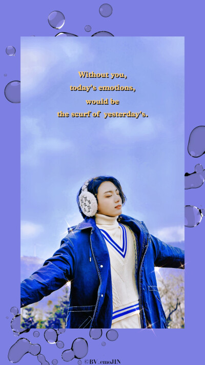 "ʷⁱᵗʰᵒᵘᵗ ʸᵒᵘ
ᴵ ᶠᵃˡˡ ᵃᵖᵃʳᵗ."
©BV_emoJIN