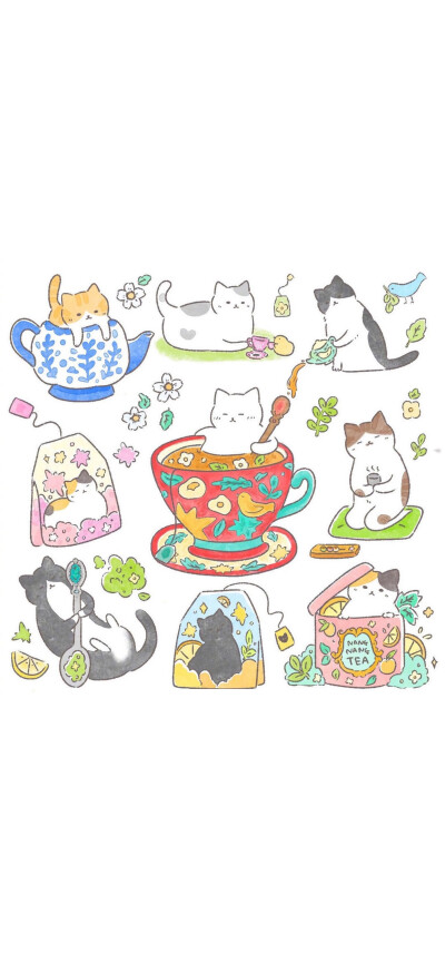 猫咪插画壁纸