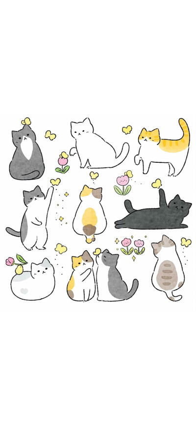 猫咪插画壁纸