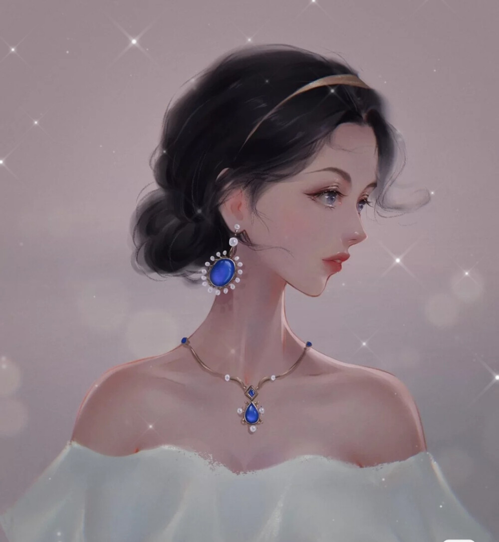 现代插画人物壁纸头像聊天背景画师噜噜