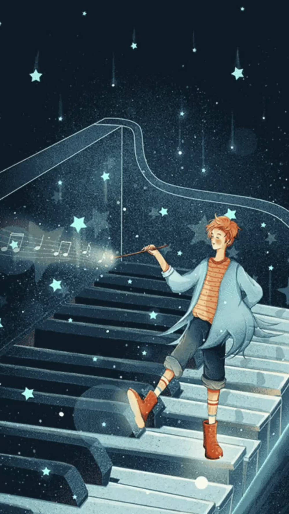 插画·男孩 | 温柔清新可爱又治愈的男孩，还会发光呢，你喜欢吗？