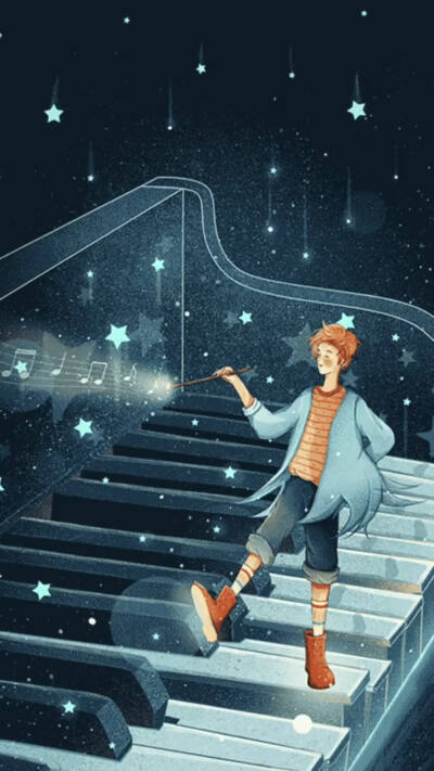 插画·男孩 | 温柔清新可爱又治愈的男孩，还会发光呢，你喜欢吗？