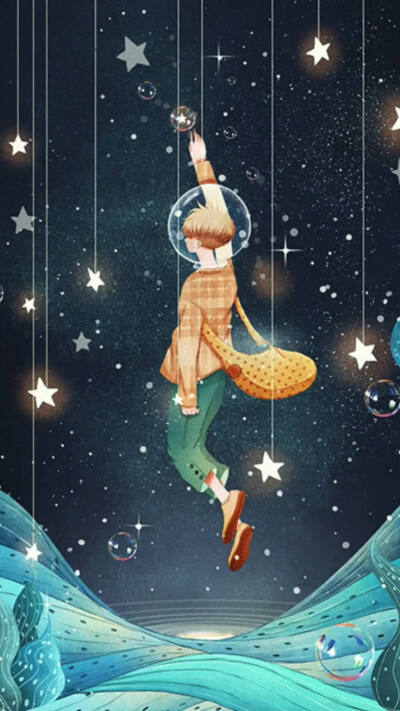 插画·男孩 | 温柔清新可爱又治愈的男孩，还会发光呢，你喜欢吗？